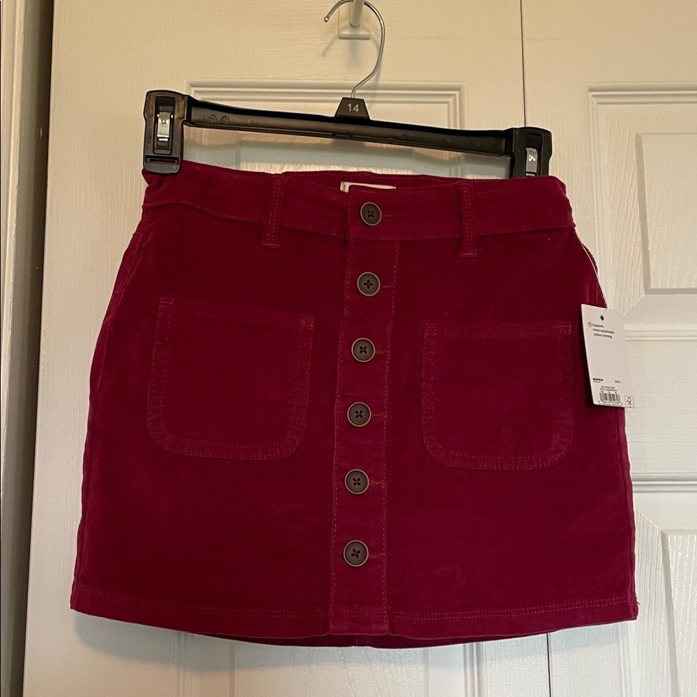 NWT SO “Vintage Wine” corduroy button front skirt Girl’s sz 8 - Picture 3 of 8